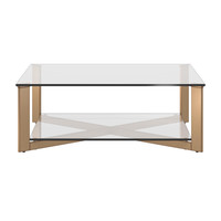 Xavier Square - Antique Brass Coffee Table, view 8