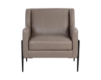 Talula Alpine Grey Leather Lounge Chair