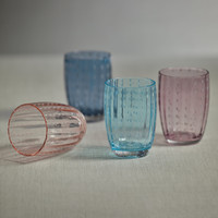 Preston Aqua Glass Tumbler Glasses, Set 4 - Tumbler View | Bone & Brass