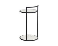 Parga End Black - Marble Look Table