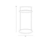 Parga End Black - Marble Look Table