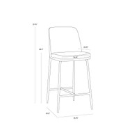 Zeke Antique Brass - Bergen Olive Counter Stool, view 4