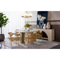 Heloise Dining Milliken Cognac Armchair, view 4
