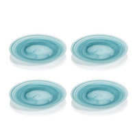 Azur Alabaster Glass Salad Plates, Set 4 - Plate Top View | Bone & Brass