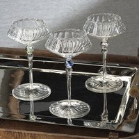 Odum Royal Azure Fluted Coupe Glasses, Set of 4 - Glass Detail | Bone & Brass
