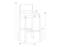 Bayard Barstool Antique Brass - Napa Beige / Santa Cruz Oatmeal