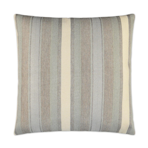 Habitat Glacier 24" square decorative throw pillow with vertical gray, beige, and cream striped herringbone pattern.