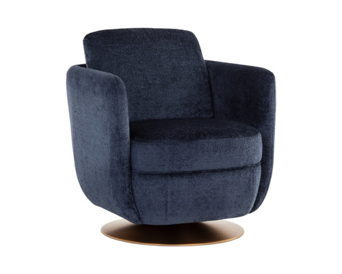Gilley Swivel Bergen Navy Lounge Chair
