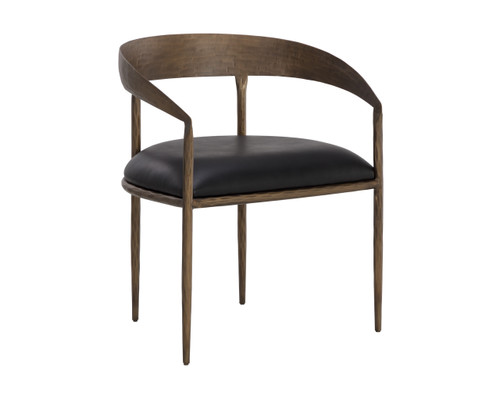 Zanatta Dining Charcoal Black Leather Armchair