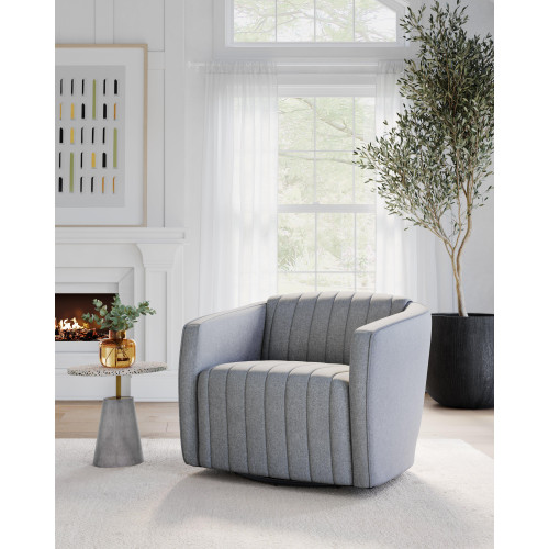 Garrison Swivel Dove Grey Lounge Chair, view 2