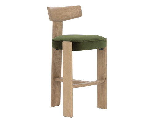 Horton Barstool Rustic Oak - Forest Green