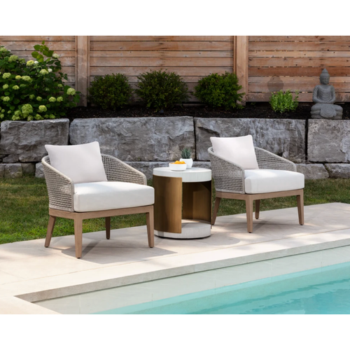 Capri Greige & Palazzo Cream Outdoor Lounge Chair, view 2