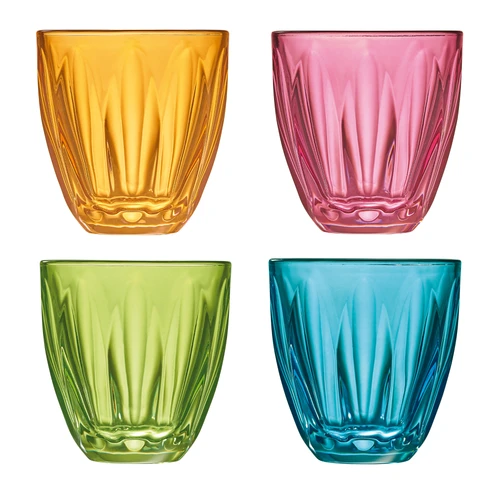 Lily Assorted Colored Glass Tumblers – Set of 4