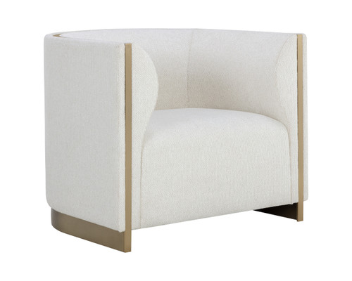 Larron Light Barley & Brushed Gold Armchair