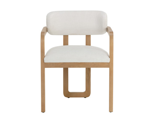 Madrone Dining Rustic Oak - Heather Ivory Tweed Armchair