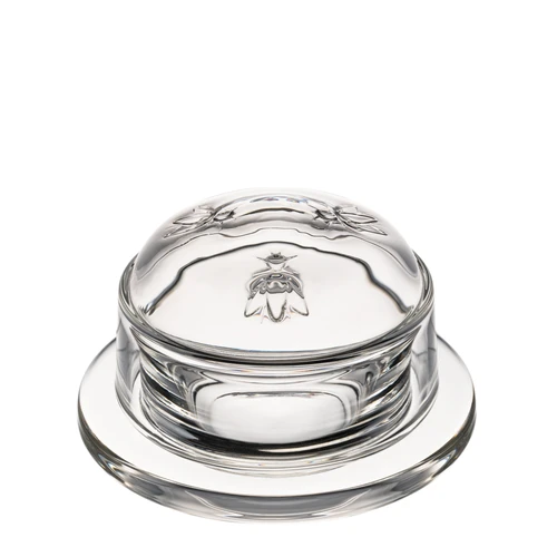 Clear Glass Bee Butter Dish Set