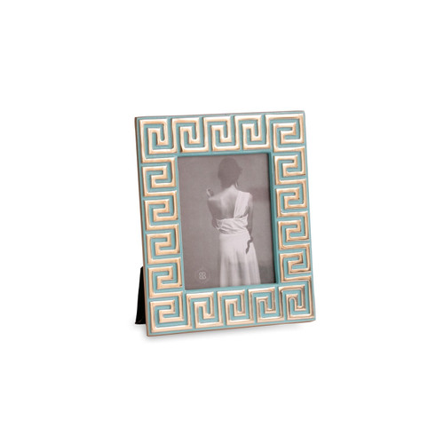 Encanto Greek Key Frame 5 x 7 (Turquoise) | Bone & Brass