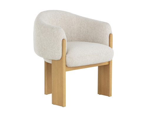 Trine Dining Rustic Oak - Dove Cream Armchair