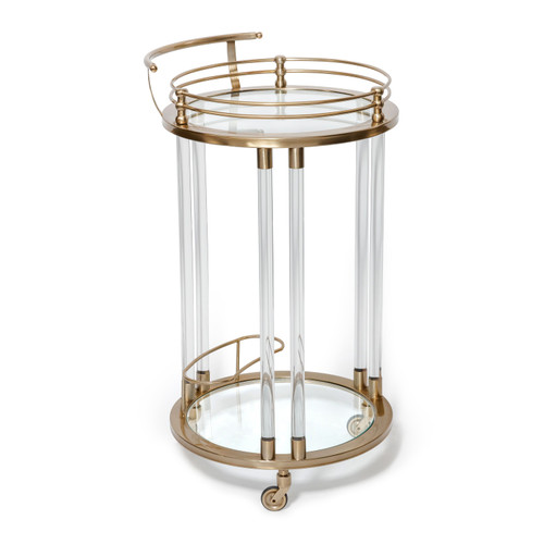 Opus Gold Round Bar Cart, Medium | Bone & Brass