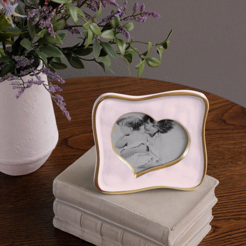 Blush Pink Curved Heart 5 x 5 Picture Frame - Frame Detail | Bone & Brass