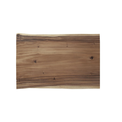 Austin Natural Wood Acrylic Leg Desk - Desk Side View | Bone & Brass