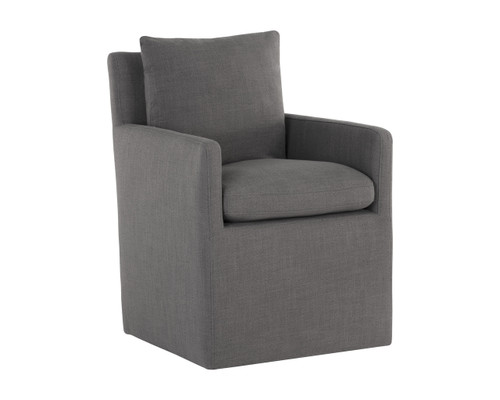 Glenrose Wheeled Dining Effie Smoke Armchair