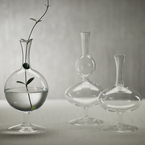 Lillian Glass Footed Vase Double, Set 2 - Vase Detail | Bone & Brass