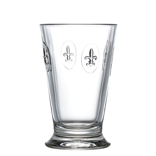 Clear Fleur de Lys Ice Tea Glasses – Set of 6