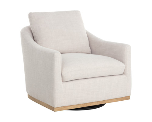 Corbin Swivel Effie Linen Lounge Chair