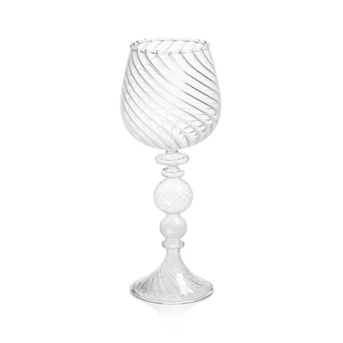Rialto Twisted Optic White Wine Glasses, Set 4 | Bone & Brass