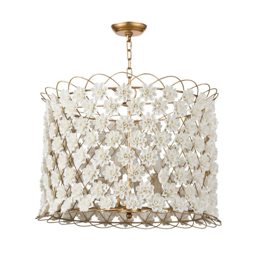 Alice Porcelain Flower Chandelier | Bone & Brass