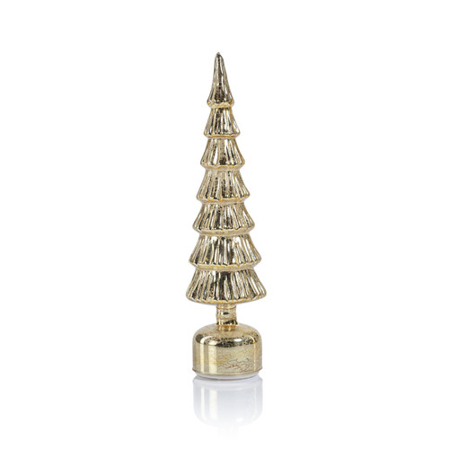Merrigan Gold Rotating LED Holiday Tabletop Tree, Extra Large | Bone & Brass