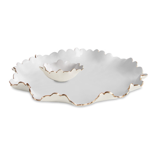 Encanto Colette Large Chip Dip (Cream White) | Bone & Brass