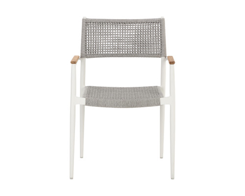 Nava Stackable Dining White Armchair