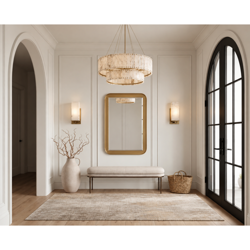 Kimmery Alabaster & Antique Brass Sconce, view 2