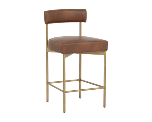 Seneca Antique Brass - Bravo Cognac Counter Stool