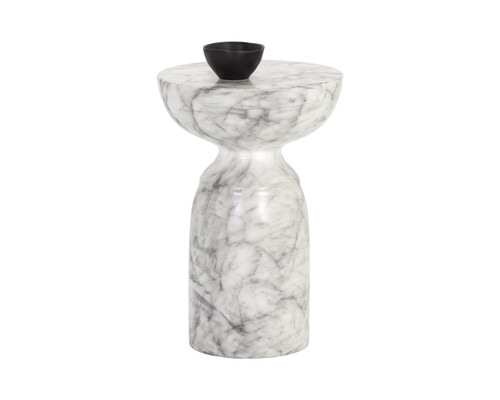 Goya End Marble Look - White Table