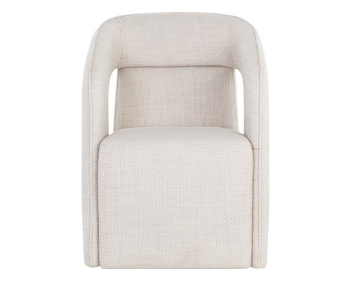 Kendrick Wheeled Dining Moto Stucco Armchair