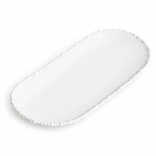 White Alegria Large Oval Serving Platter | Bone & Brass