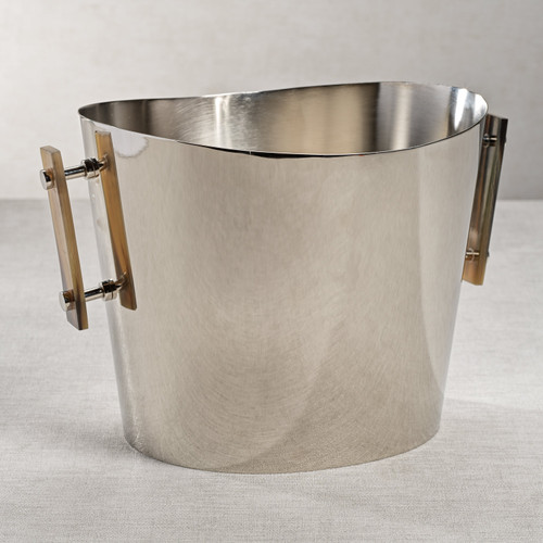 Bayeux Wine Cooler / Ice Bucket Horn Handles - Ice Bucket Detail | Bone & Brass