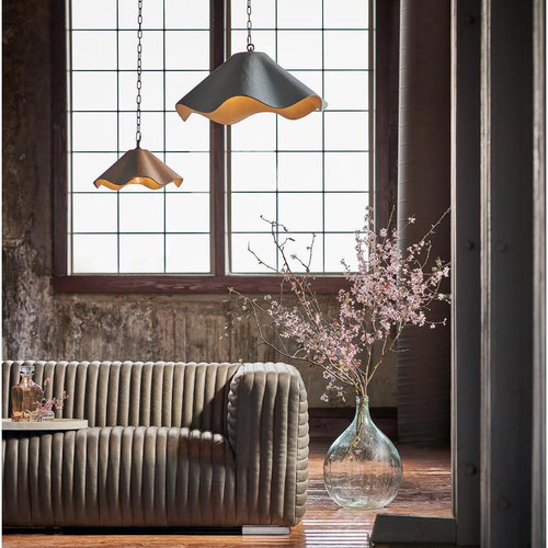 Marisol White Fluted Pendant Large - Pendant Detail | Bone & Brass