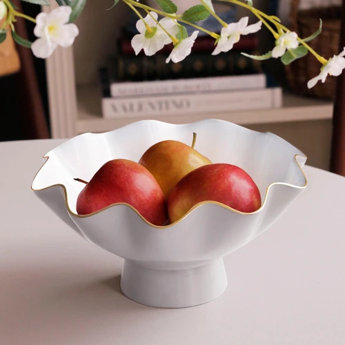 Encanto Carola Dove White Small Pedestal Bowl - Pedestal Detail | Bone & Brass