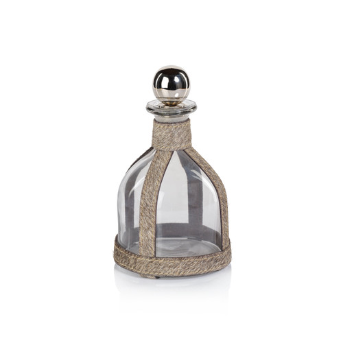 St. Moritz Hair-On-Hide Leather Decanter Stopper | Bone & Brass