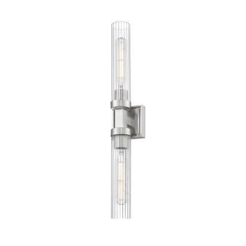 Brushed Nickel Fluted Glass Wall Sconce