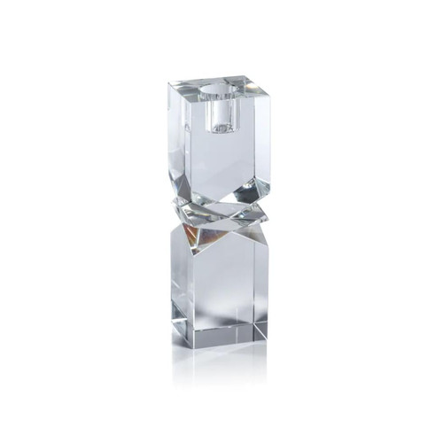 Vienna Artistry Crystal Glass Candlestick, Medium | Bone & Brass