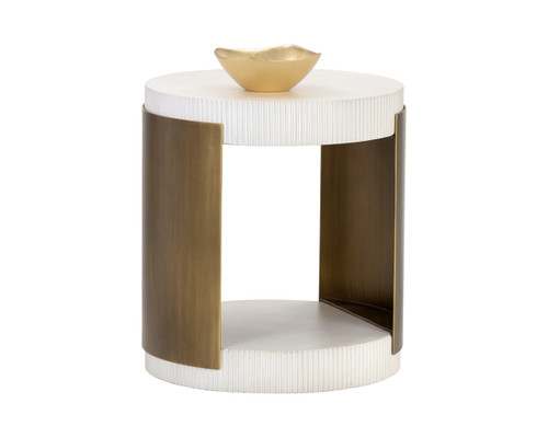 Cavette End White Table