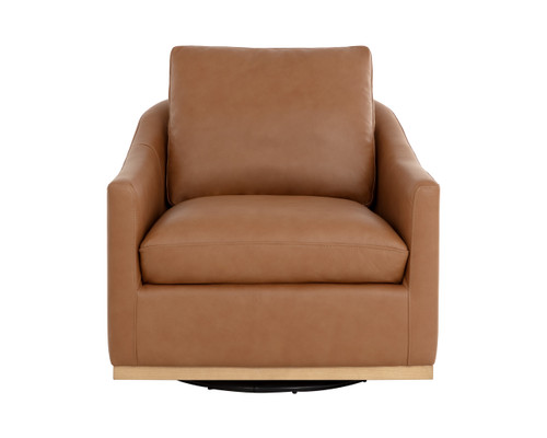 Corbin Swivel Aline Butternut Leather Lounge Chair