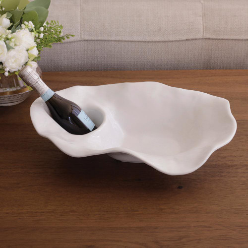 Vida Ocean Oyster Champagne Bucket (White) - Ice Bucket Detail | Bone & Brass