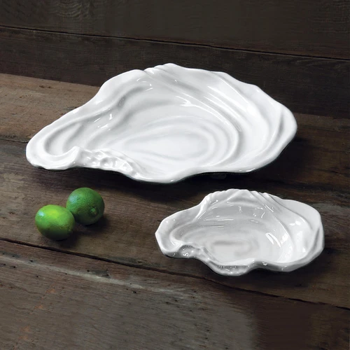 White Ocean Oyster Serving Bowl, Small - Bowl Detail | Bone & Brass
