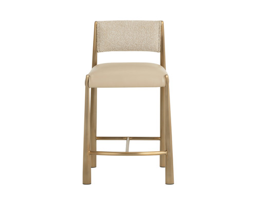 Bayard Antique Brass - Napa Beige / Santa Cruz Oatmeal Counter Stool